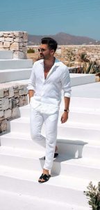 White Linen Pants + Shirt Look