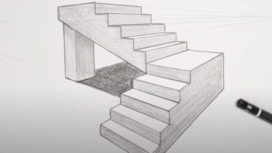 How-to-draw-3d-stairs-Step-by-Step