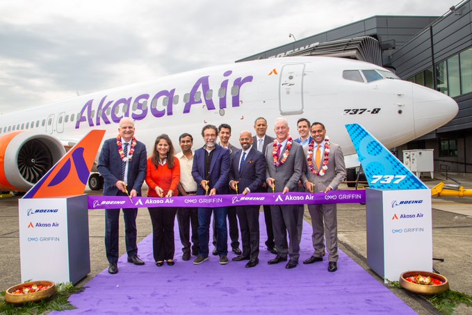 The first 737 Max aircraft has been delivered to Akasa Air